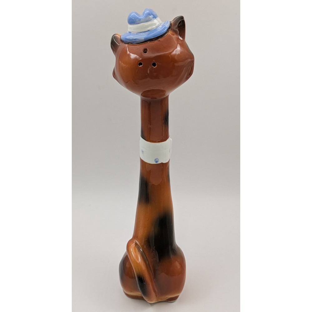 VTG 1956 Napco Tall Long‎ Neck Anthropomorphic Cat Kitten Shaker Salt Pepper - Picture 3 of 11